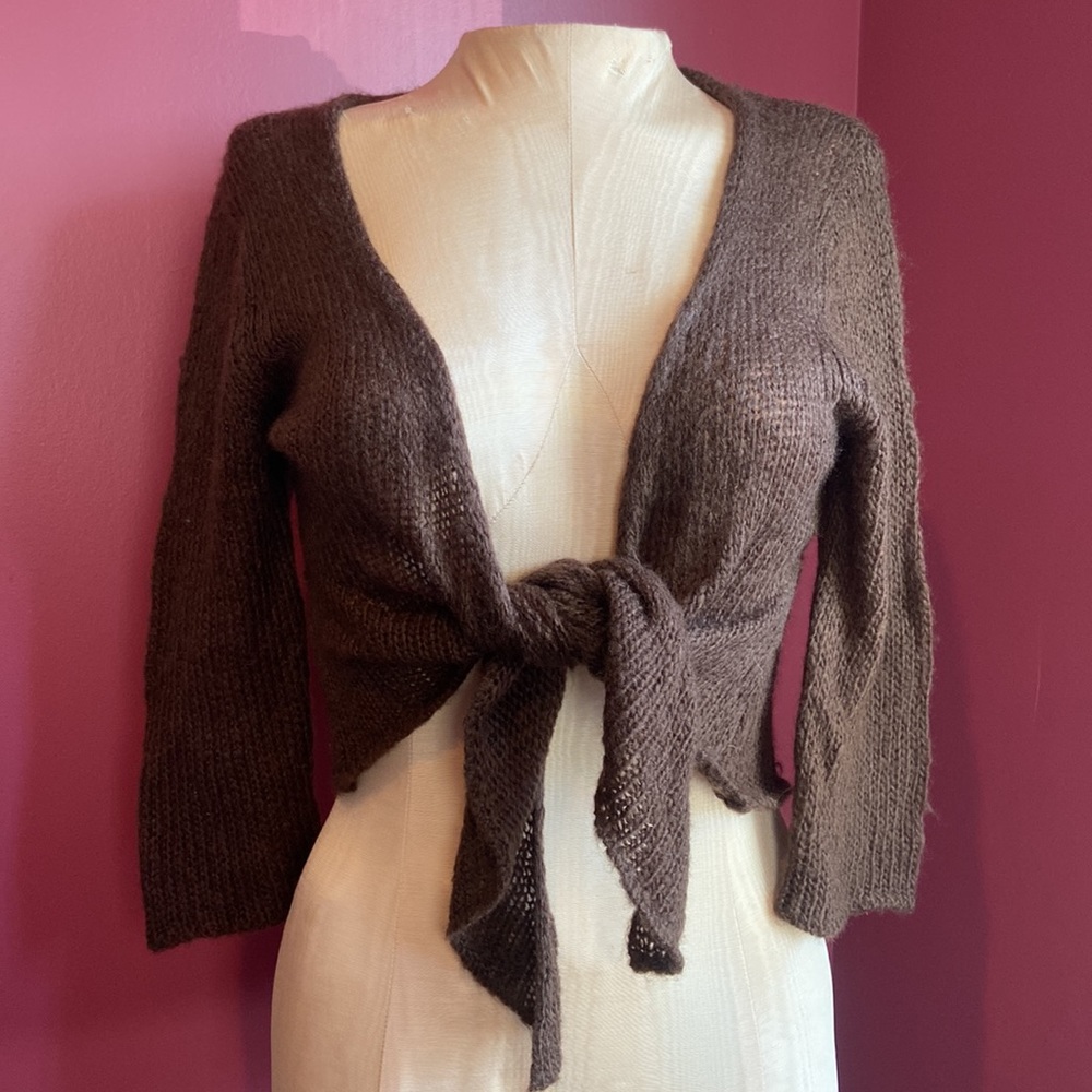 Wooden Ships 3/4 Sleeve Brown Ballet Top Sweater